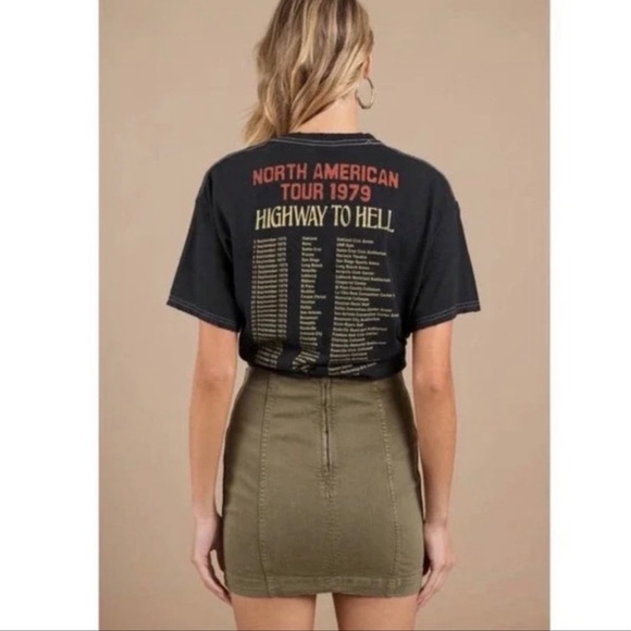 Free People Olive Green Mini Jean Skirt Denim Skirt 4‎ - Picture 4 of 8